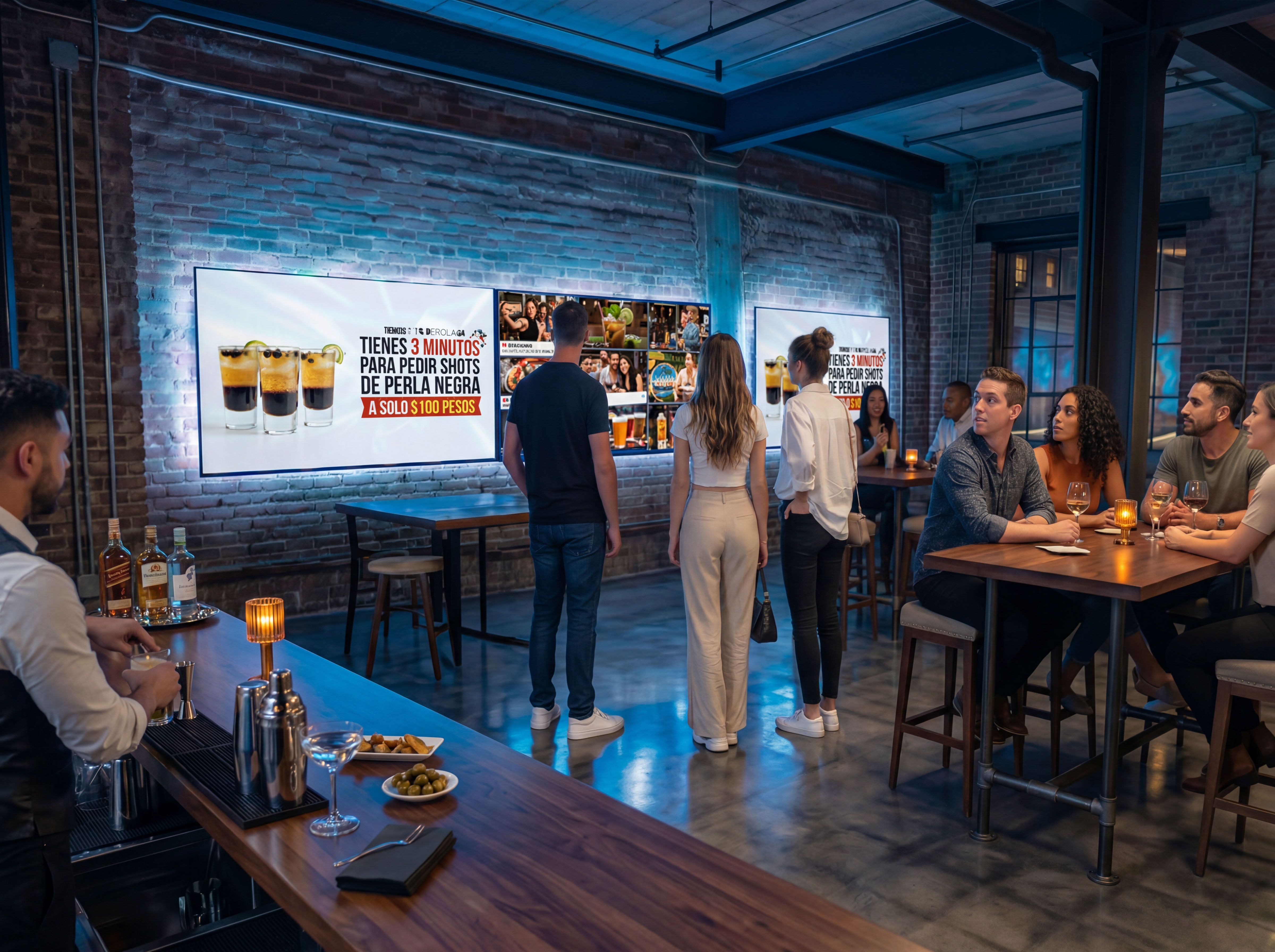 Bar con pantalla PromoLoop